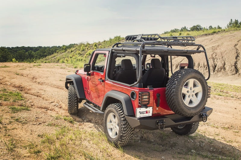 Rugged Ridge XHD Rear Bumper Textured Black 07-18 Jeep Wrangler